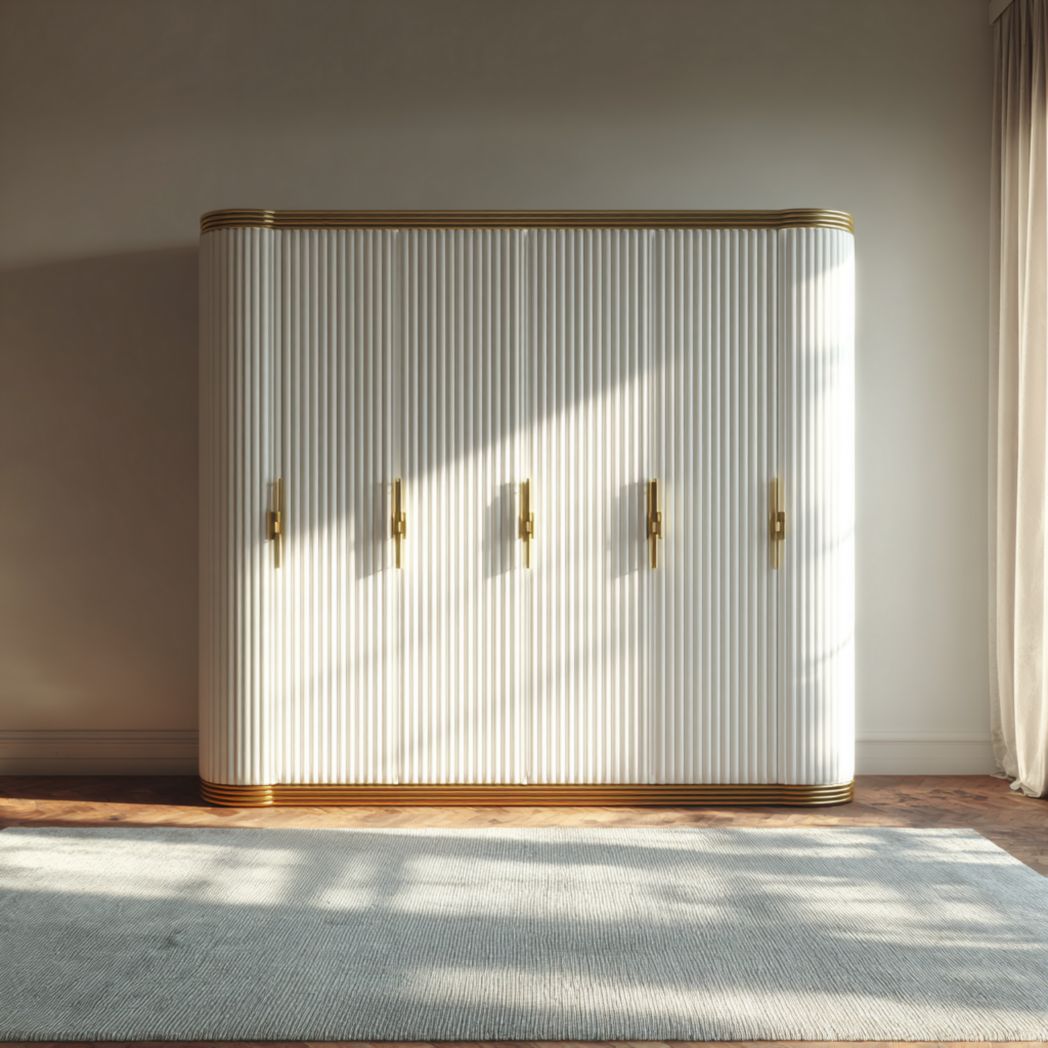 Aufbewahrungsschrank aus Holz mit Glastüren für Wohnräume-150 x 60 x 120