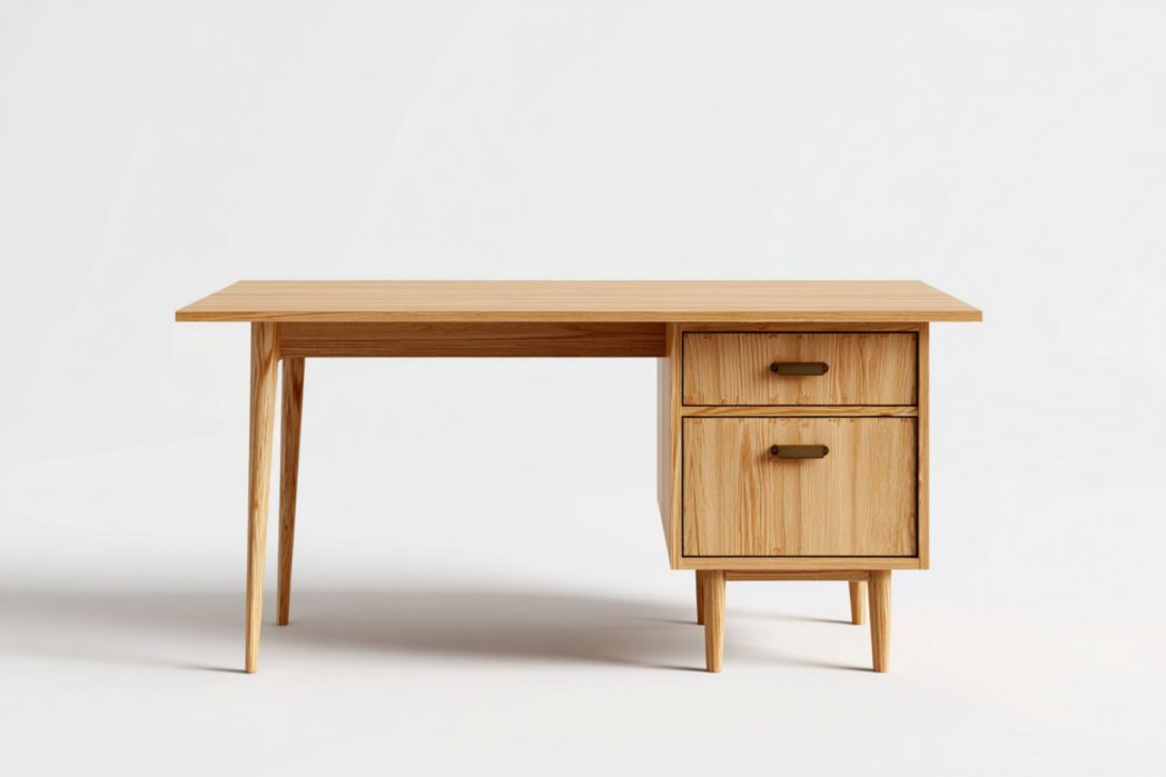 Schreibtisch aus Holz mit zwei Schubladen für Büros-120 x 60 x 75