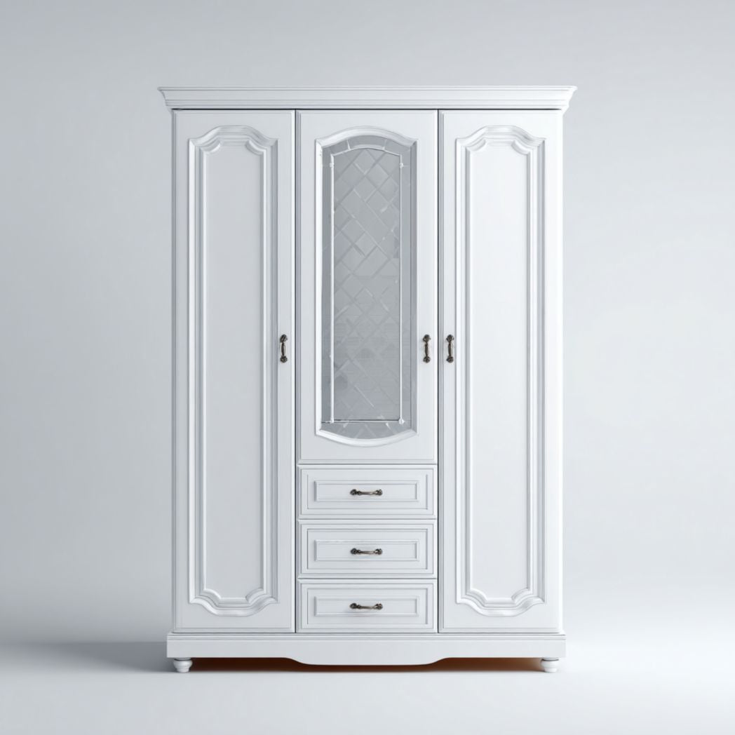 Kleiderschrank aus MDF mit Glastür für Schlafzimmer-200 x 120 x 50